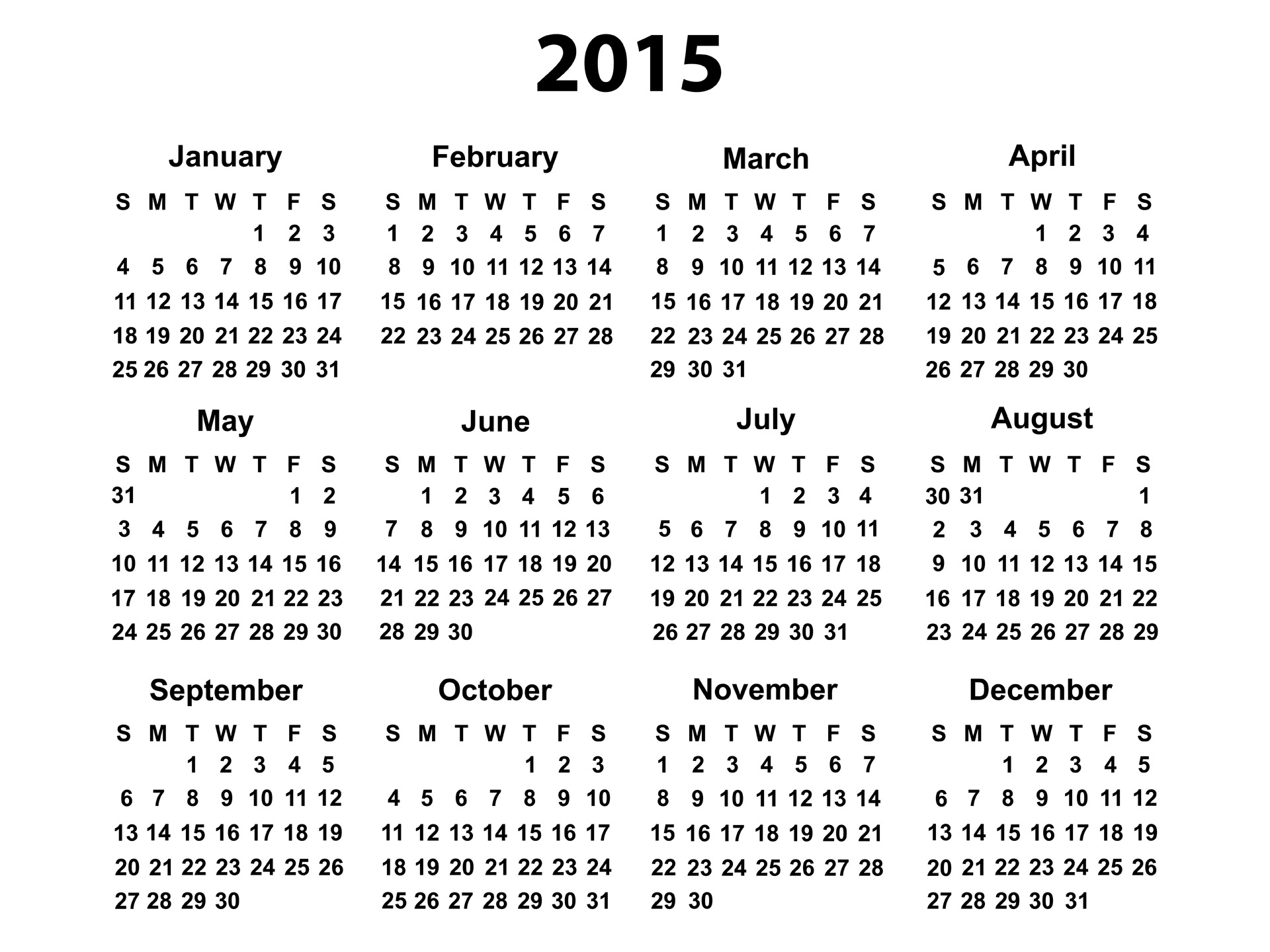 De volgende Roestig kans Kalender 2015: november, december